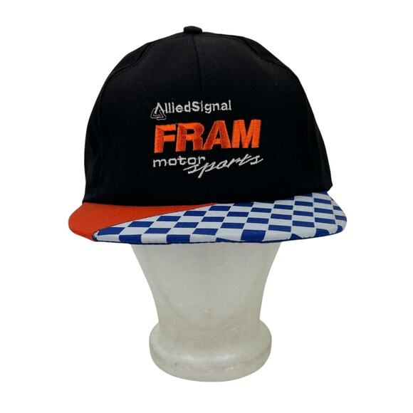Vintage Fram Motor Sport Allied Signal Orange and Black with White Blue Checker - Picture 2 of 9
